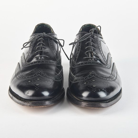 Florsheim Imperial Men\'s Black Calf Wingtip Oxfords  10 D w/ Shoe Trees & Bags!! main image 9